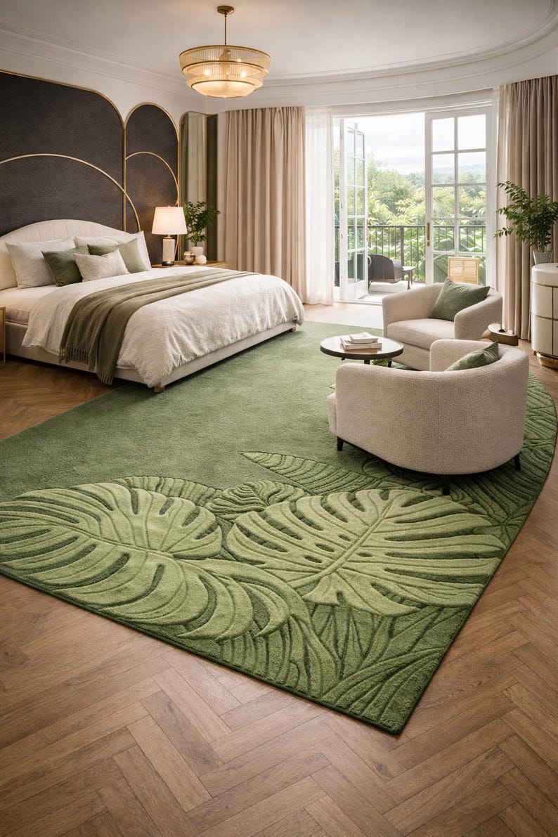 Eco friendly wool rug in contemporary US interior
Designer botanical rug perfect for modern homes