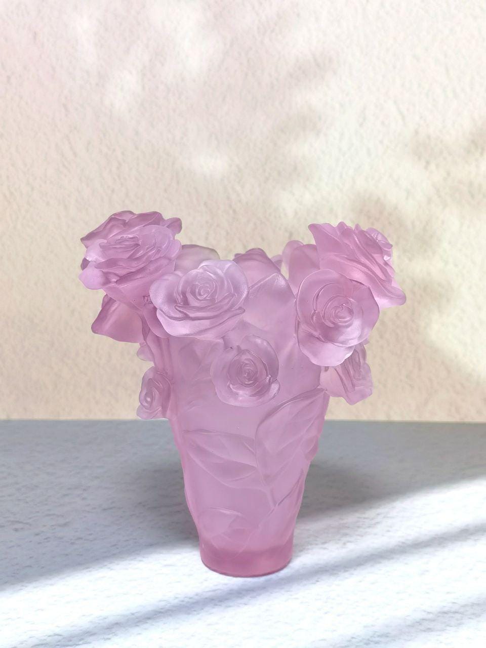 ドーム フランス 新品 花瓶 フラワーベース ナンシー ローズ バカラ