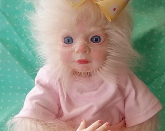 Reborn Yeti Abominable Snow baby artist doll hybrid alternative horror fairy monster mythical