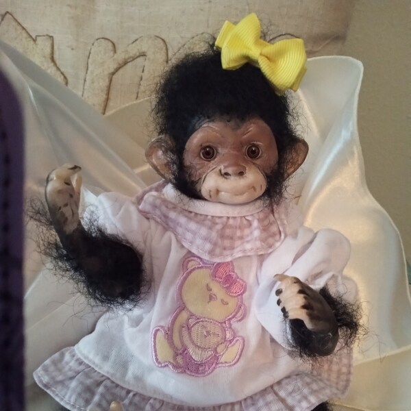 Reborn Mini Chimpanzee artist doll baby ape hybrid monkey