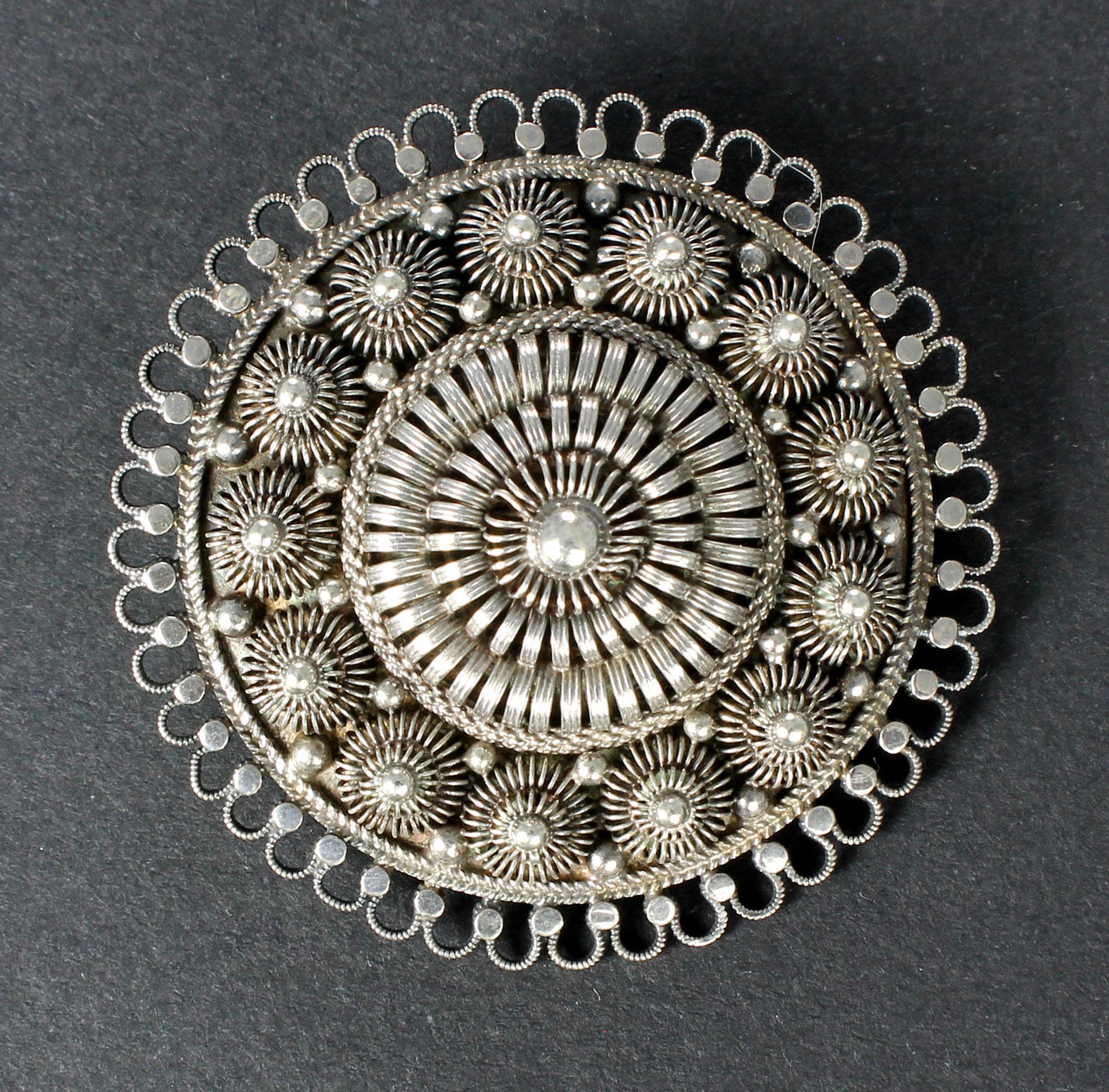 1878 Antique Norway David Andersen Christiania Silver Brooch