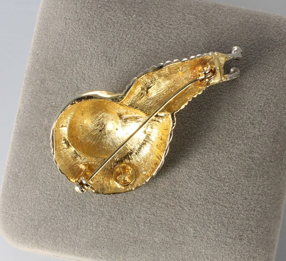 Gold Rhinestone Snail with shell Brooch three dim… - image 3