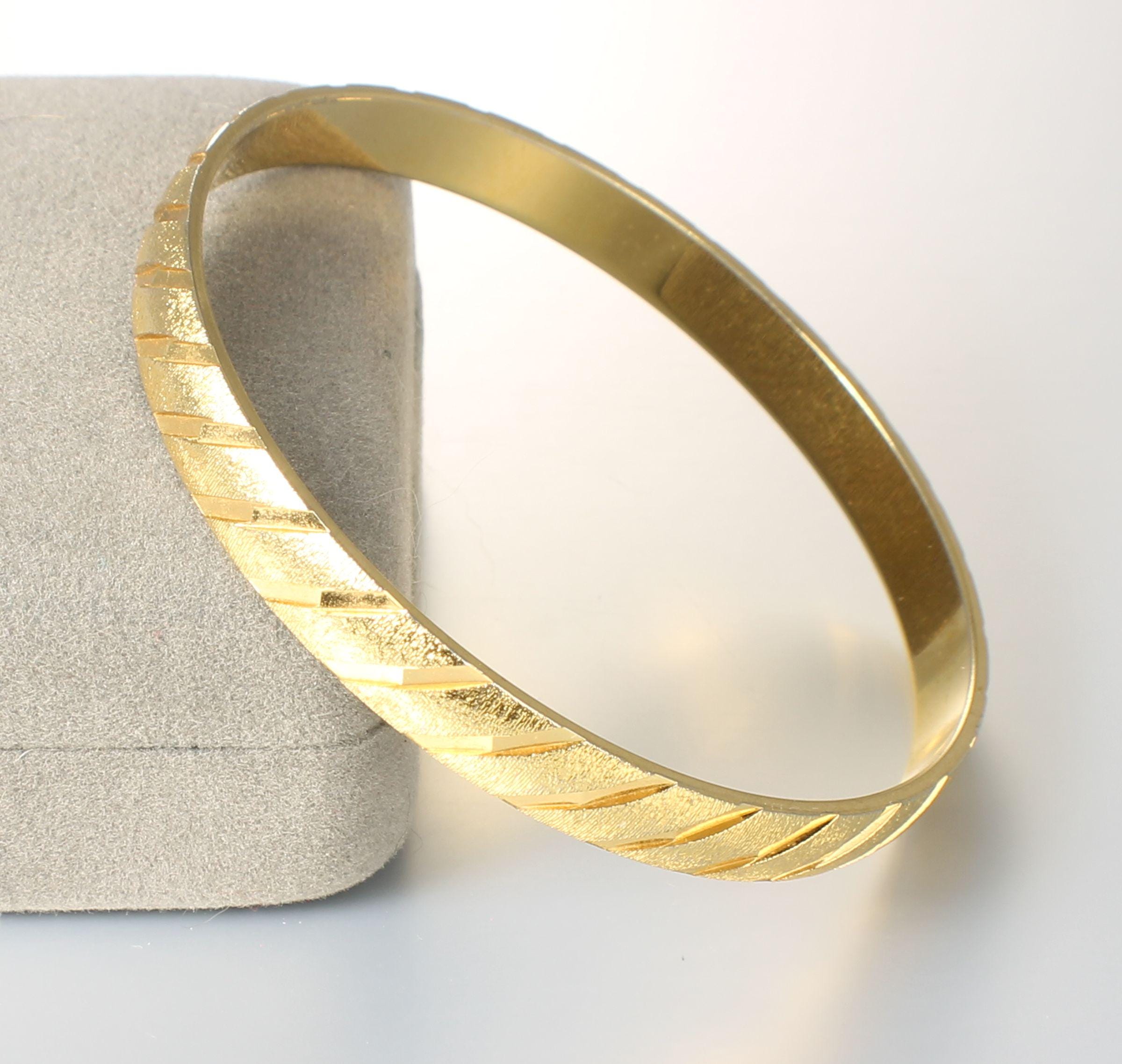 Monet Diamond Cut Brushed Gold Tone Bangle Bracelet - Etsy