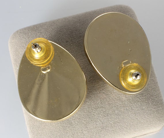 Gold Mesh Teardrop Disco Earrings for pierced ear… - image 3