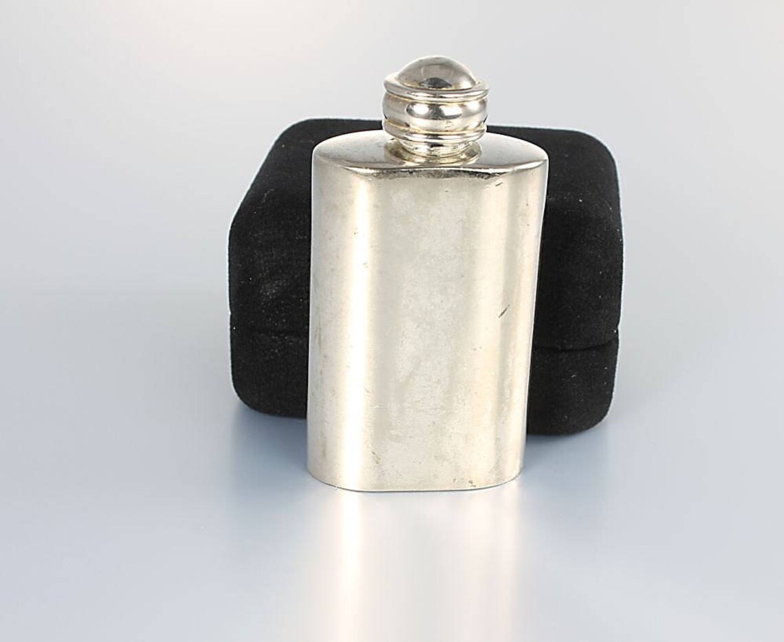 Art Deco Silver Perfume Bottle Flask Decanter Purse Etsy