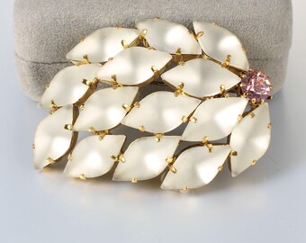 ヴィンテージジュエリー 美しいオーストリアのフロストガラス ピーチ