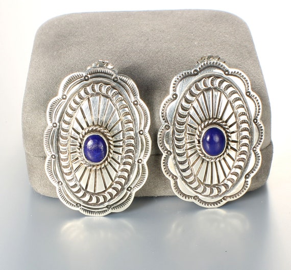 Fabulous Jeanette Dale Native American Navajo Sterling Silver Lapis Necklace Fabulous Jeanette Dale Native American Navajo Sterling Silver Lapis Necklace