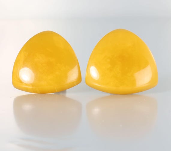 Butterscotch Bakelite Earrings triangle shape 195… - image 2