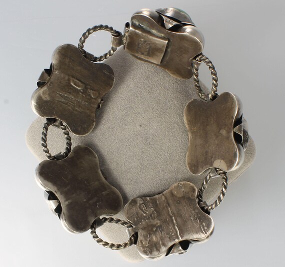 1940s Mexico Sterling Silver Flower Link Bracelet Green Calcite - Etsy