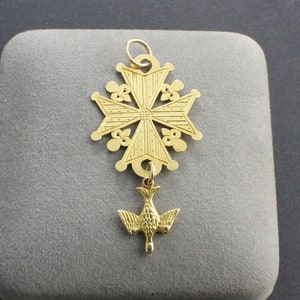 14K Protestant Huguenot Cross pendant 4.4 grams yellow gold