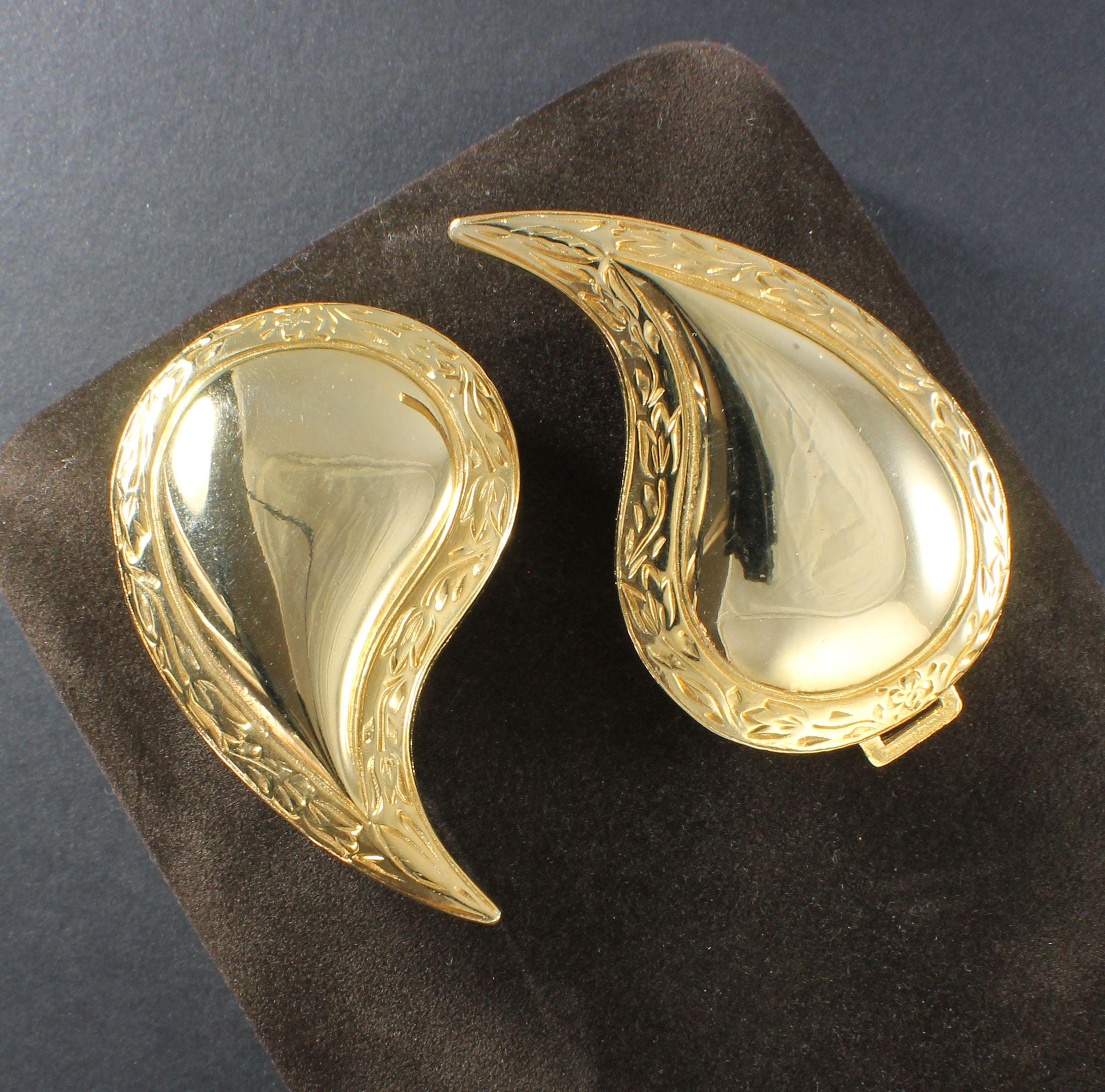 Accessocraft N.Y.C. 80s Gold-Tone Ribbed Belt Buckle Vintage Accessocraft NYC 80s Golden Interlocking Belt Buckle  main image 4