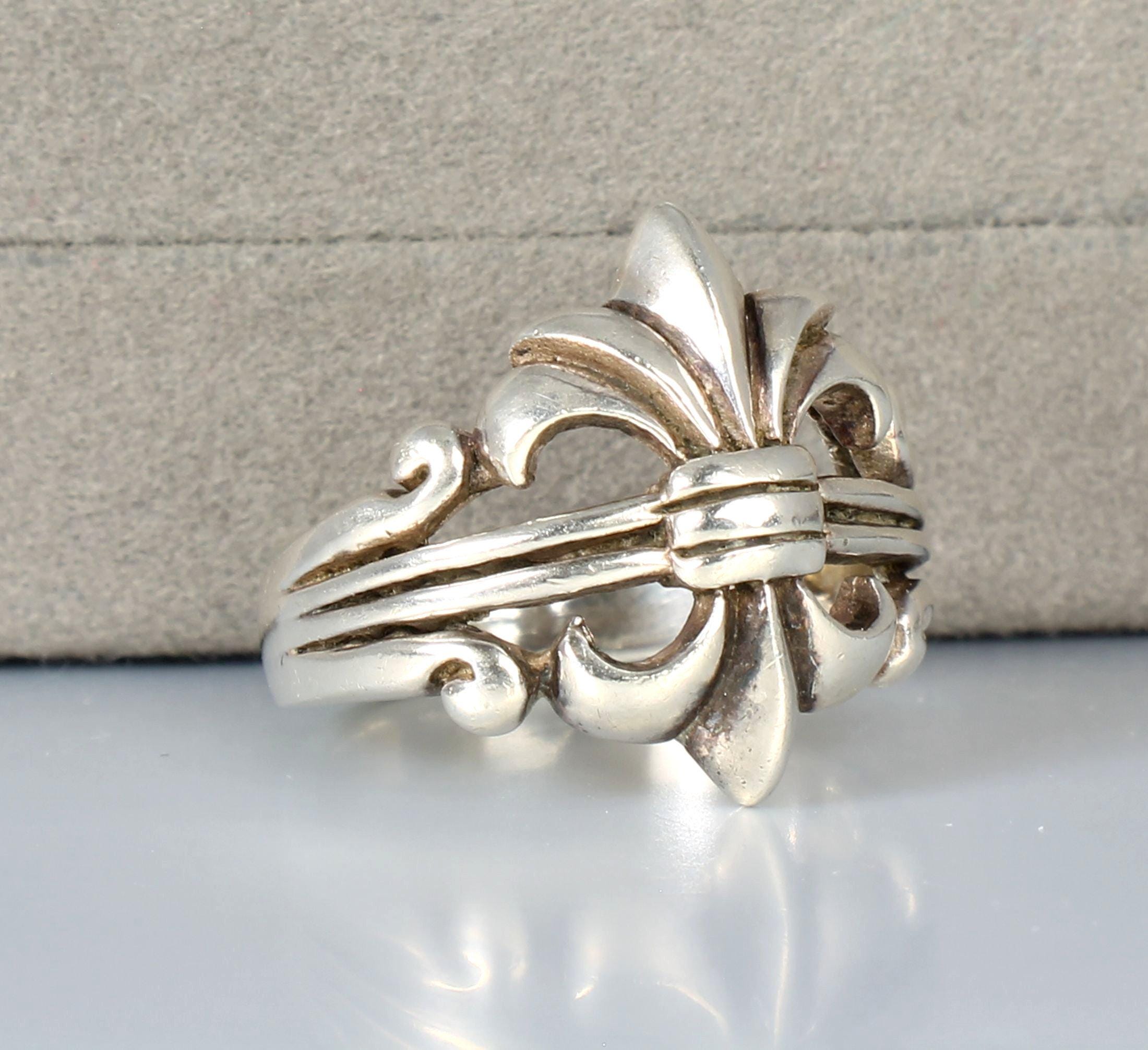 925 Sterling Silver Fleur De Lis Ring, Size 6.25, 5.5 Grams - Etsy