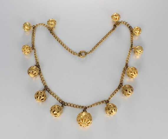 1920s Art Deco metal bead Necklace - image 2