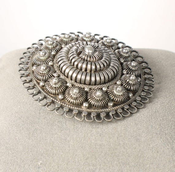 1878 Antique Norway David Andersen Christiania Silver Brooch