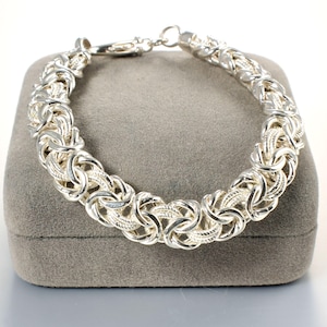 925 Sterling Silver Byzantine Bracelet 10mm 7.25 Inches - Etsy