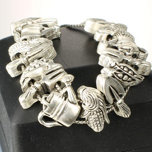 1990s Silver tone Gardener Slide Bracelet