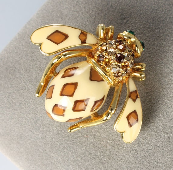 Joan Rivers Enamel Bee Brooch animal print - image 3