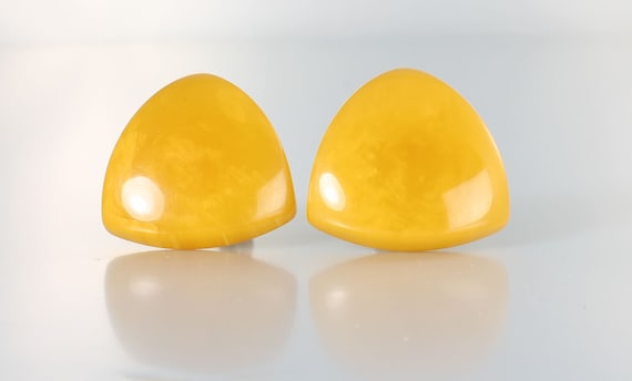 Butterscotch Bakelite Earrings triangle shape 195… - image 2
