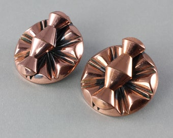 Southwestern Renoir copper Earrings mid century 1950s jewelry