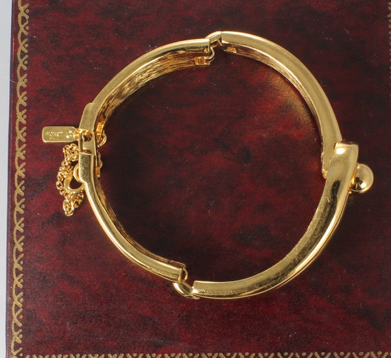 Monet Hook style Gold Bracelet 1960s jewelry - image 3
