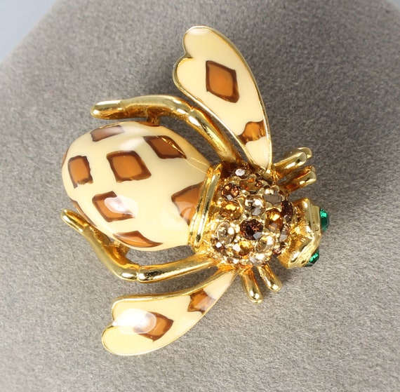 Joan Rivers Enamel Bee Brooch animal print - image 1