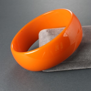 Orange Bakelite Bangle Bracelet 1960s mid century jewelry