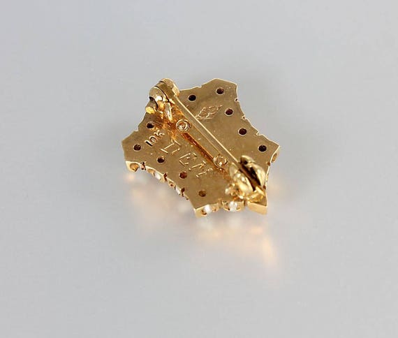 10k gold Badge Membership Pin OKPTS, Antique Lape… - image 3