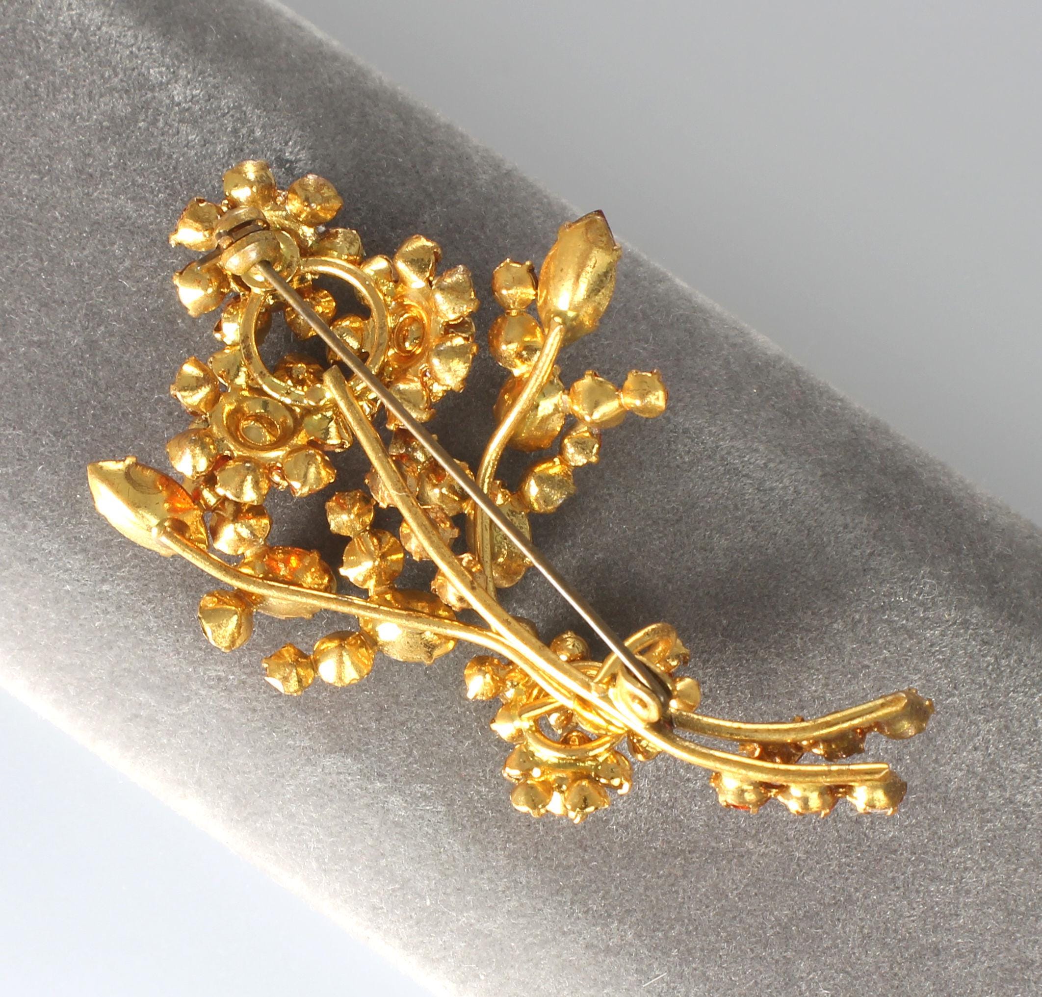 オーストリア製オレンジペリドットグリーンラインストーンスプレー