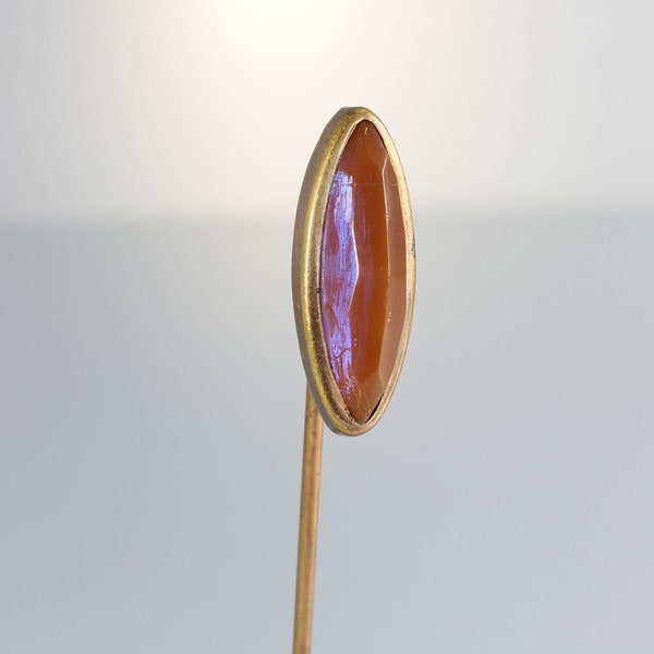 Antique Victorian Saphiret glass Stick pin