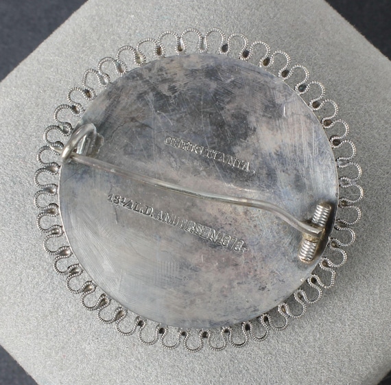 1878 Antique Norway David Andersen Christiania Silver Brooch