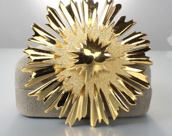 Broche Atomic Starburst moderniste Monet, doré, bijoux des années 1960