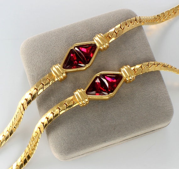 Swarosvki SAL Raspberry Pink crystal Necklace ope… - image 1