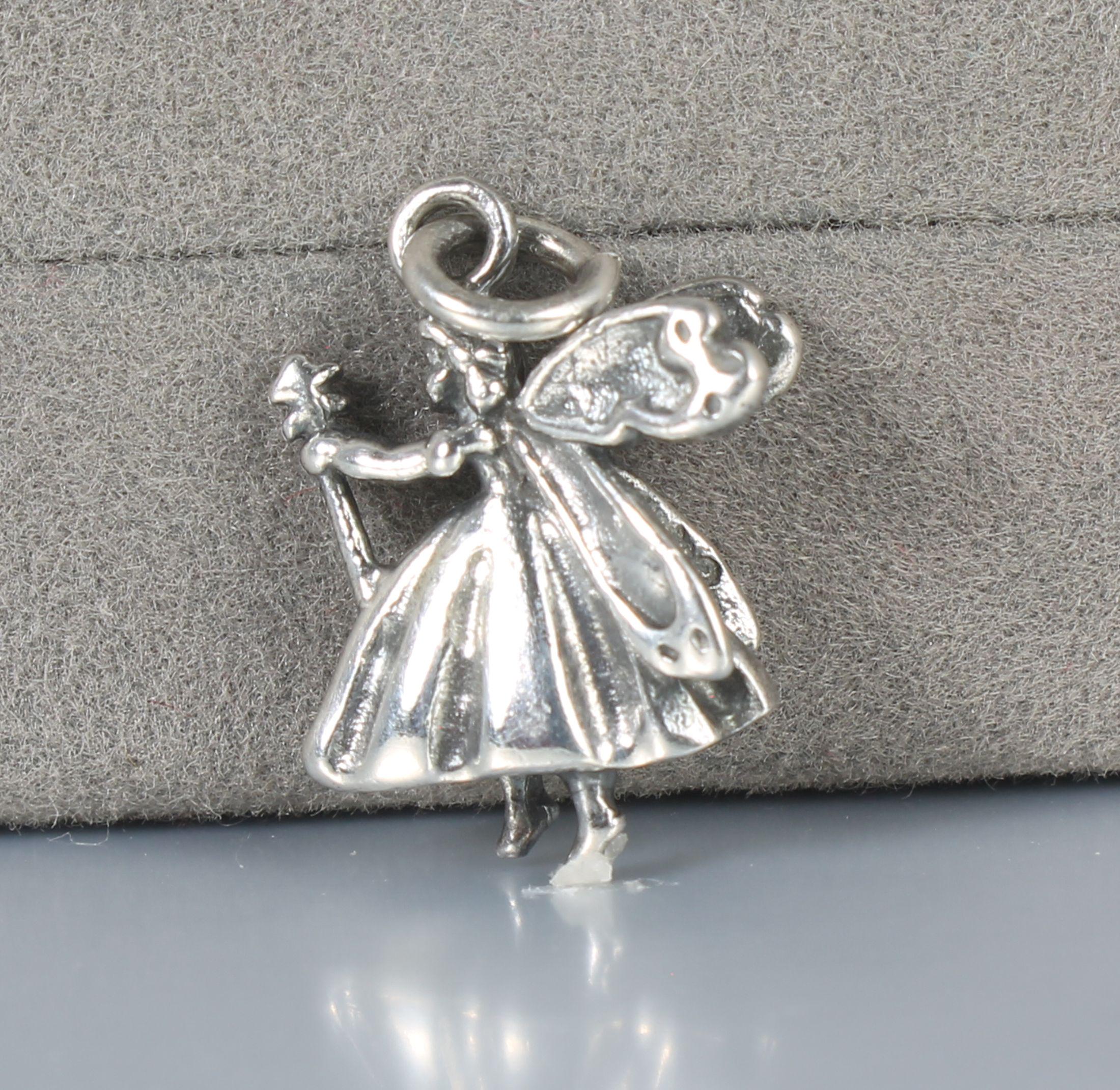 Fine 925 Sterling Silver Magic Fairy Wand Charm Pendant - Polished Finish Jewelry
