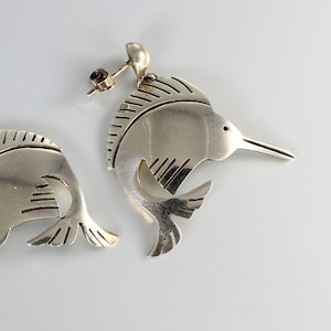 Taxco Sterling silver Swordfish Earrings, for pierced ears, 12.4 grams, Mexico jewelry