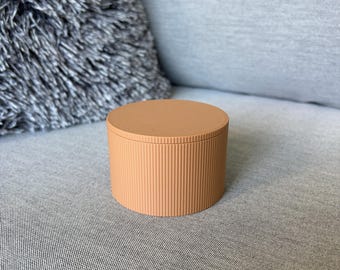 Lot de 2 pots de rangement nervurés minimalistes, organiseur de bureau rond imprimé en 3D, petite boîte à bijoux pour bijoux, rangement pour vanité, taille personnalisée disponible