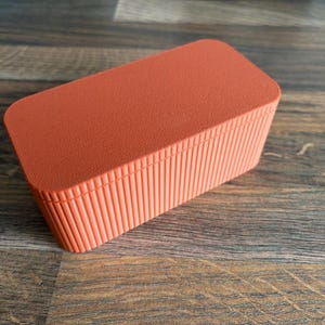 3D Printed Storage Box with Removable Lid with divider Matte Terracotta