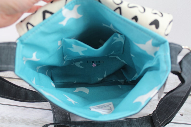 READY to SHIP iPad Bag with Adjustable Cross Body Strap Nori Medium Flap Messenger Slouch Bag Fiesta