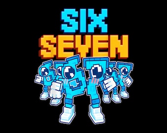 Meme de videojuegos para niños de Brainrot Six Seven, número de béisbol, meme de goteo de helado Six Seven 67, jerga genalfa PNG
