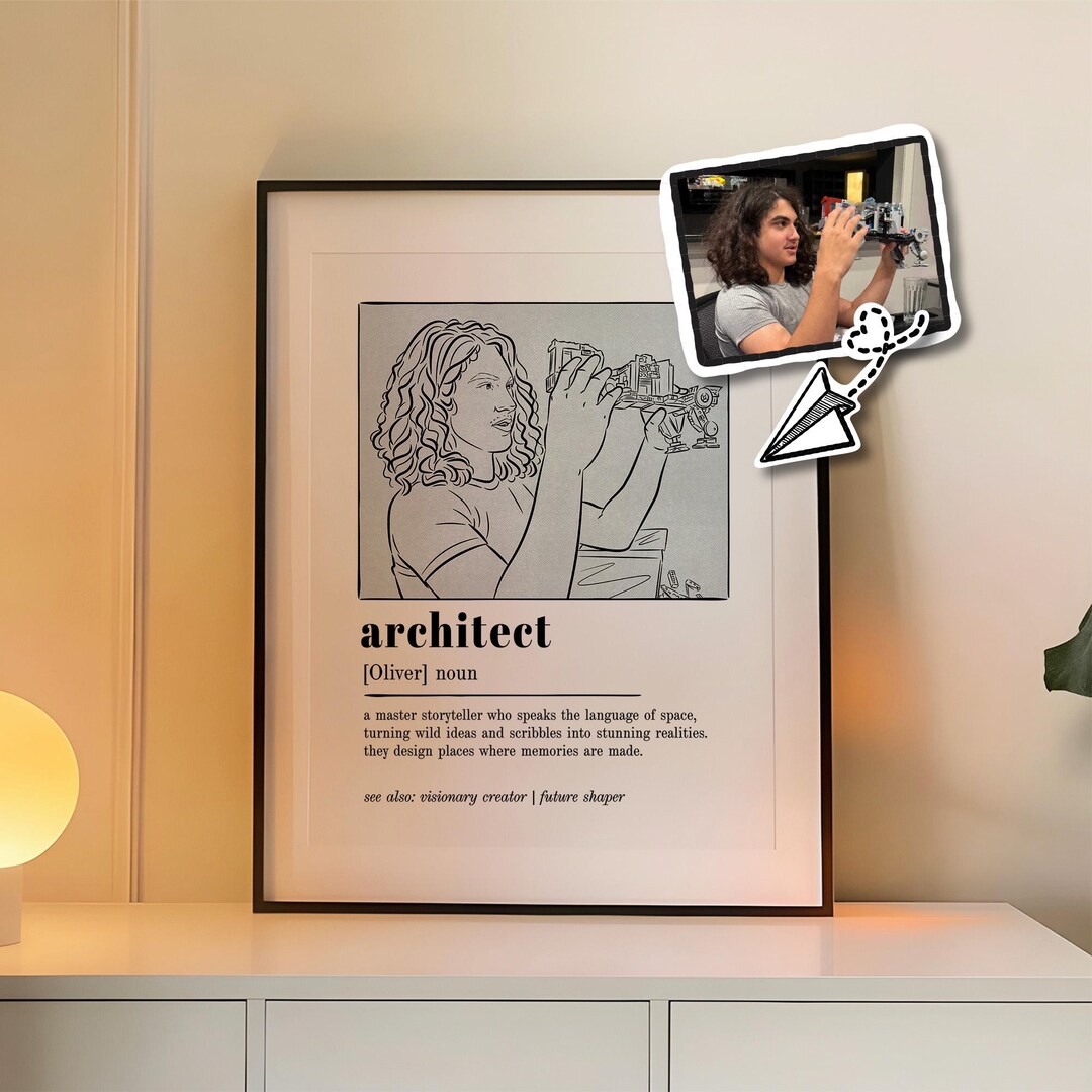 Architect Definition Poster - Custom Line Art | Graduation & Promotion ...
