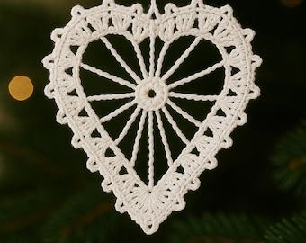 3-teiliges gehäkeltes Weihnachtsornament Set - Strumpf, Glocke & Herz - PDF Download