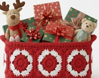 Oma Quadrat Korb Muster | Einfarbig & zweifarbig häkeln Organizer PDF