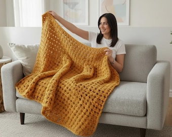 Chunky Crochet Blanket Pattern: Einfache Anleitung für Anfänger (PDF)