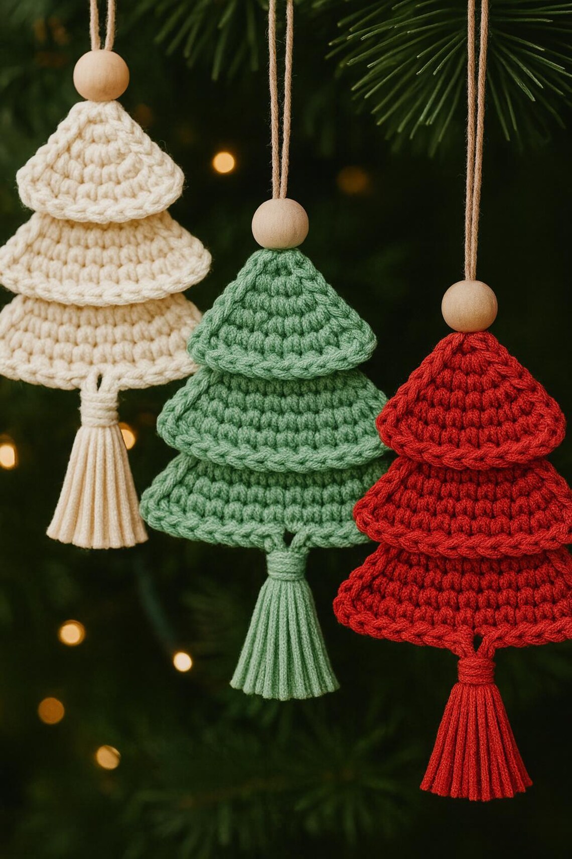 Crochet Christmas Tree Ornament Pattern – Step-by-step Tutorial (PDF ...