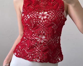 Original Design｜Openwork Crochet Top Suspenders Tutorial Chinese Style Crocheted Vest (PDF File)