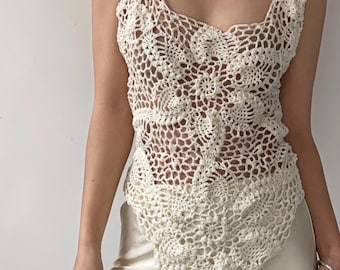 Original design｜Openwork Crochet Top Suspenders Tutorial PDF Electronic File