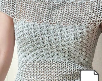 Haut au crochet à épaules dénudées, élégant chemisier d'été en dentelle Bardot, haut en maille fait main au point de coquille, caraco romantique bohème chic, cadeau au crochet personnalisé