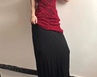 Crochet Maxi Dress Pattern | Floral Motif Bodycon, Summer Festival (PDF Download)