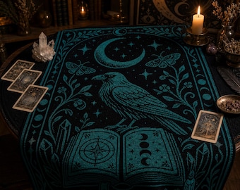 Raven Moon Crochet Blanket Pattern PDF, Gothic C2C Crochet Graphghan, Witchy Raven Throw, Moon Phase Blanket, Dark Academia Crochet Pattern