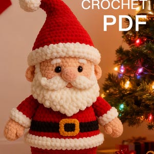 Chunky Santa Claus Amigurumi Pattern PDF, Plush Christmas Crochet Doll, Easy Holiday Decor Digital Download