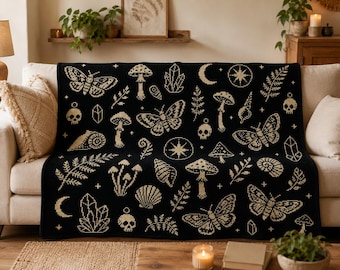 Moon Moth C2C Crochet Pattern, Gothic Moth Graphgan Blanket, Witchy Crochet Chart, Corner to Corner Blanket Pattern, PDF Download
